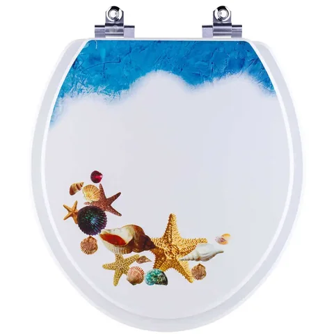 Tampa De Vaso Sanitário Oval Convencional Com Amortecedor Fundo Do Mar