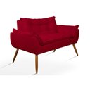 Ver imagem 5 de Kit 02 Poltronas + Namoradeira + Puff Opala Balaqui Decor Vermelho