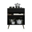 Ver imagem 3 de Balcão de Cozinha para Cooktop 1 Porta 1 Gaveta 70cm Retrô Florença Multimóveis MP2429 Preto