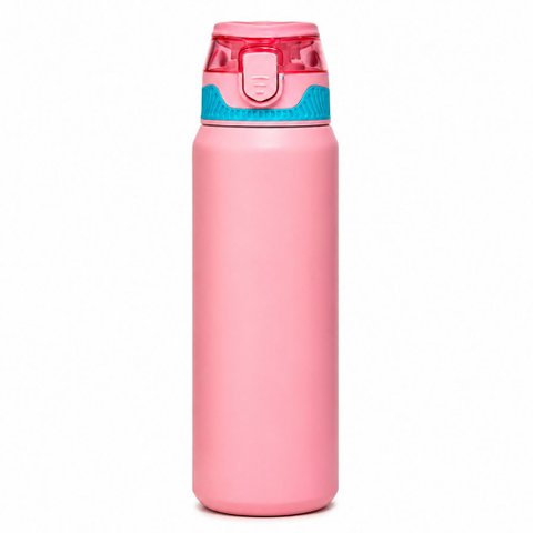 Garrafa Térmica Ms-968 800ml Isolada Canudo Squeeze Quente e Frio:Rosa