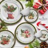 Jogo de Pratos Natal Fundo Christmas com 6 Peças Primeira Linh - 1