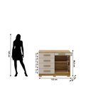 Ver imagem 2 de Cômoda Sapateira Casal Sirius 05 Gavetas 02 Portas Nature Fendi Vila Rica
