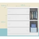 Ver imagem 4 de Cômoda Sapateira 4 Gavetas 1 Porta Organizadora Infantil Livia Detalhe Janela Branco - Phoenix Baby