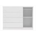 Ver imagem 3 de Cômoda Sapateira 4 Gavetas 1 Porta Organizadora Infantil Livia Detalhe Janela Branco - Phoenix Baby