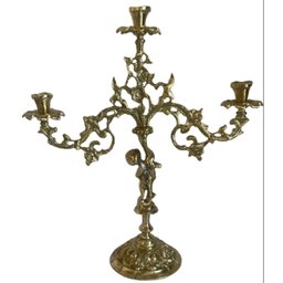 Castiçal Cupido 3 Velas Bronze Decoração Presentes Religião - 3