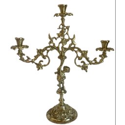 Castiçal Cupido 3 Velas Bronze Decoração Presentes Religião - 2