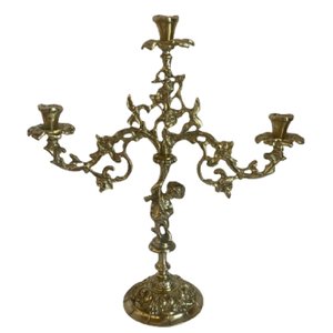 Castiçal Cupido 3 Velas Bronze Decoração Presentes Religião