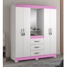 Guarda-Roupa 4 Portas Huntano Rosa - MoveisAqui - 2
