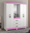 Ver imagem 2 de Guarda-Roupa 4 Portas Huntano Rosa - MoveisAqui