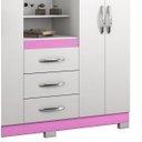 Ver imagem 4 de Guarda-Roupa 4 Portas Huntano Rosa - MoveisAqui