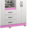 Guarda-Roupa 4 Portas Huntano Rosa - MoveisAqui - 4