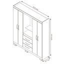 Ver imagem 6 de Guarda-Roupa 4 Portas Huntano Rosa - MoveisAqui