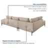 Sofá de Canto Orgânico 4 Lugares 265cm Base de Ferro Chaise Esquerda Luna - 6