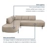 Sofá de Canto Orgânico 4 Lugares 265cm Base de Ferro Chaise Esquerda Luna - 4