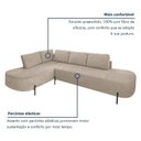 Ver imagem 5 de Sofá de Canto Orgânico 4 Lugares 272cm Base de Ferro Chaise Esquerda Luna Yescasa