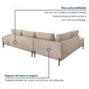 Ver imagem 6 de Sofá de Canto Orgânico 4 Lugares 272cm Base de Ferro Chaise Esquerda Luna Yescasa