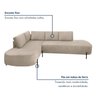 Sofá de Canto Orgânico 4 Lugares 265cm Base de Ferro Chaise Esquerda Luna - 8