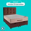 Ver imagem 4 de Cama Box Bau + Colchão Queen Ortobom Molas Ensacadas Airtech + Cabeceira Estofada