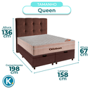 Ver imagem 2 de Cama Box Bau + Colchão Queen Ortobom Molas Ensacadas Airtech + Cabeceira Estofada