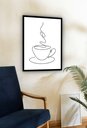 Ver imagem 2 de Quadro Decorativo Minimalista Xícara Café One Line -70x50cm:moldura Preta