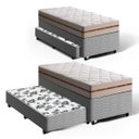 Ver imagem 1 de Cama Box com Colchão de Molas Ensacadas Solteiro Anjos Classic + Auxiliar de Espuma Unique