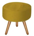 Ver imagem 3 de Puff Decorativo Redondo para Sala Quarto Suede Amarelo Madelina Decor