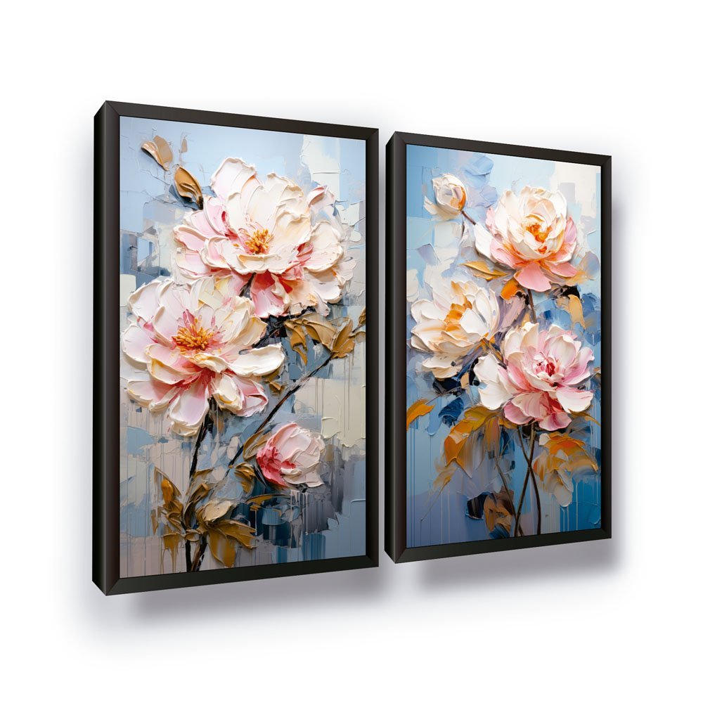 Quadros Decorativos Flores 3d Abstrato Moldura Luxo - 1
