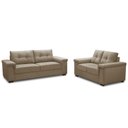 Ver imagem 1 de Sofá 3 e 2 Lugares para Sala de Estar Living Allon F04 Veludo Marrom Claro - Lyam Decor