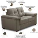 Ver imagem 4 de Sofá 3 e 2 Lugares para Sala de Estar Living Allon F04 Veludo Marrom Claro - Lyam Decor