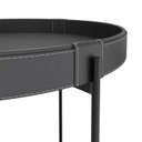 Ver imagem 2 de Mesa de Centro Redonda Couro Sintético 60x60x32 Decor Patrimar Preto