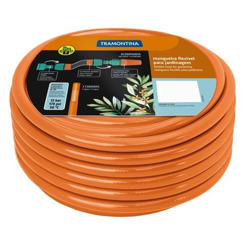 Mangueira 1/2´´ Tramontina Laranja em Pvc 3 Camadas 30m