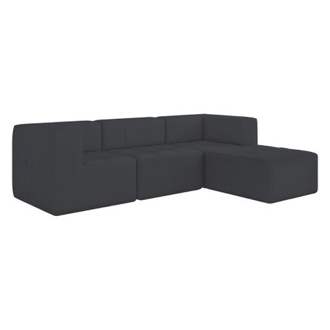 Sofá Modulado na Caixa 4 Lugares 231cm Espuma D33 Multimóveis Cr45360 Grafite