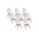 Ver imagem 1 de Kit 8 Cadeiras Eiffel Charles Eames Dkr Base Madeira Branca