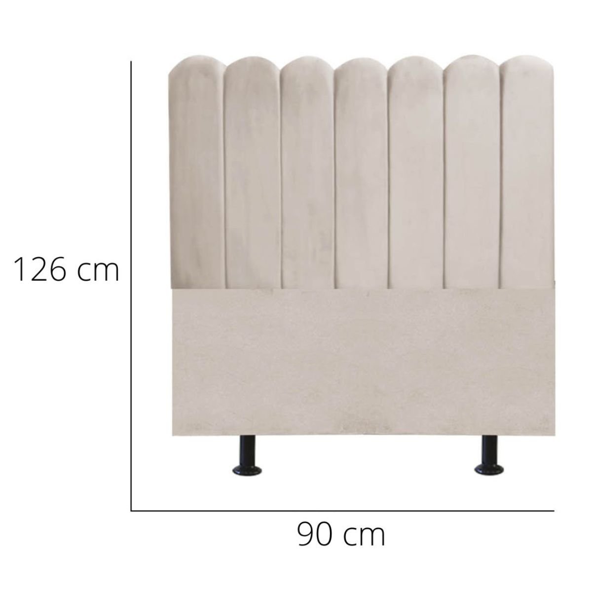 Cabeceira Nuvem Cama Box Solteiro 90 cm Alanis Suede Bege - 3