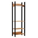 Ver imagem 4 de Kit 03 Closet Guarda-Roupa Cabideiro 04 Gavetas Modulado 220x73cm Leaf D03 Freijó Preto - Lyam