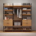 Ver imagem 2 de Kit 03 Closet Guarda-Roupa Cabideiro 04 Gavetas Modulado 220x73cm Leaf D03 Freijó Preto - Lyam