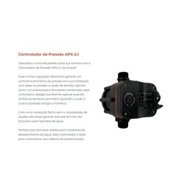 Controlador de Pressão Lepono Aps-2 Monofásico 220v Preto 220 (m) - 2