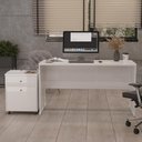 Ver imagem 6 de Kit Escritório Office Escrivaninha e Gaveteiro Zeus - Via Nossa - Branco