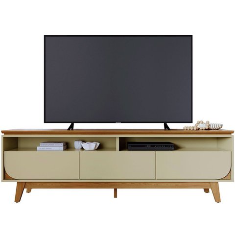 Rack Bancada para TV de até 75" 3 Gavetas Serena Cumaru/Opala