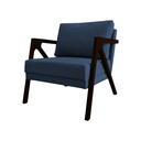 Ver imagem 2 de Conjunto 2 Poltronas Sala de Estar Monique Madeira Castanho Cor: Azul Linho