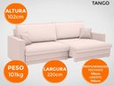 Ver mais imagens de Sofá Tango 2,20m sem Caixa, Retrátil e Reclinável Velosuede Areia - Netsofás