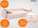 Ver imagem 5 de Sofá Tango 2,20m sem Caixa, Retrátil e Reclinável Velosuede Areia - Netsofás