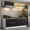 Ver imagem 1 de Armário de Cozinha Compacta 200 cm Branco/Preto Lux Madesa 07