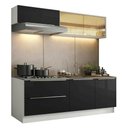 Ver imagem 2 de Armário de Cozinha Compacta 200 cm Branco/Preto Lux Madesa 07