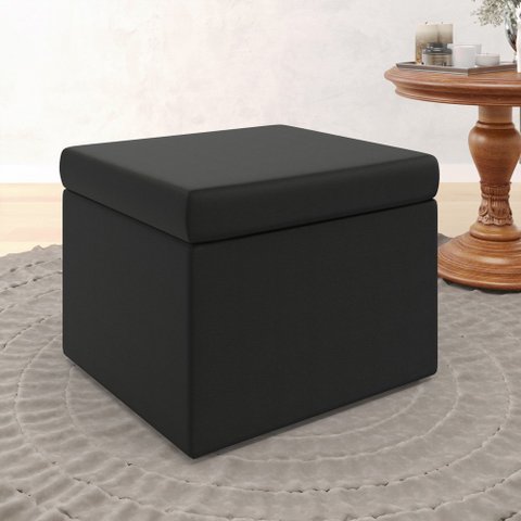 Puff Quasar / Couro Preto