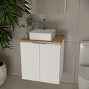 Ver imagem 1 de Gabinete com Cuba Nature 60cm Estilare Gab4008 Branco-carvalho