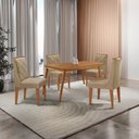 Ver imagem 1 de Mesa de Jantar Copper 120cm Tampo Mdf 4 Cadeiras Moderna Turim 07/naturalle/naturalle