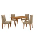 Ver imagem 2 de Mesa de Jantar Copper 120cm Tampo Mdf 4 Cadeiras Moderna Turim 07/naturalle/naturalle