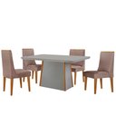 Ver imagem 2 de Mesa de Jantar Diane 120cm Tampo Mdf Vidro com 4 Cadeiras Lisboa Moderna Mobília