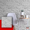 Papel de Parede Tijolinho 3D Decorativo Autocolante  Lavável Branco Realista - 2